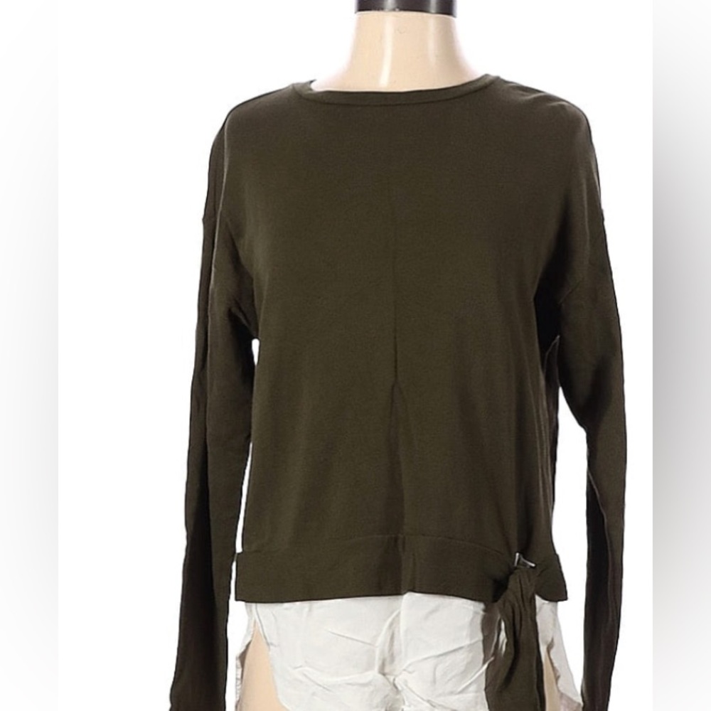 The Loft Green Sweatshirt with White rounded 2 Fer Bottom .